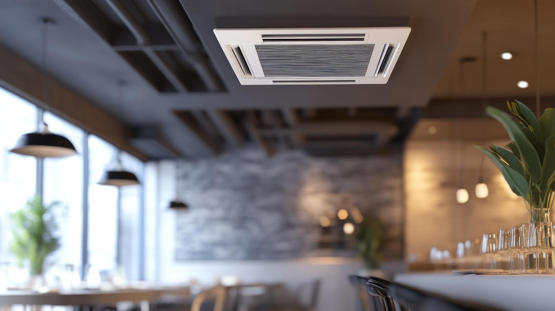 Lüftungsgitter in moderner Restaurantdecke | Lüftungsgitter